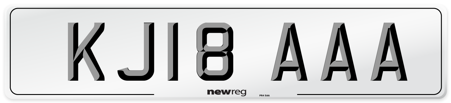 KJ18 AAA Number Plate from New Reg